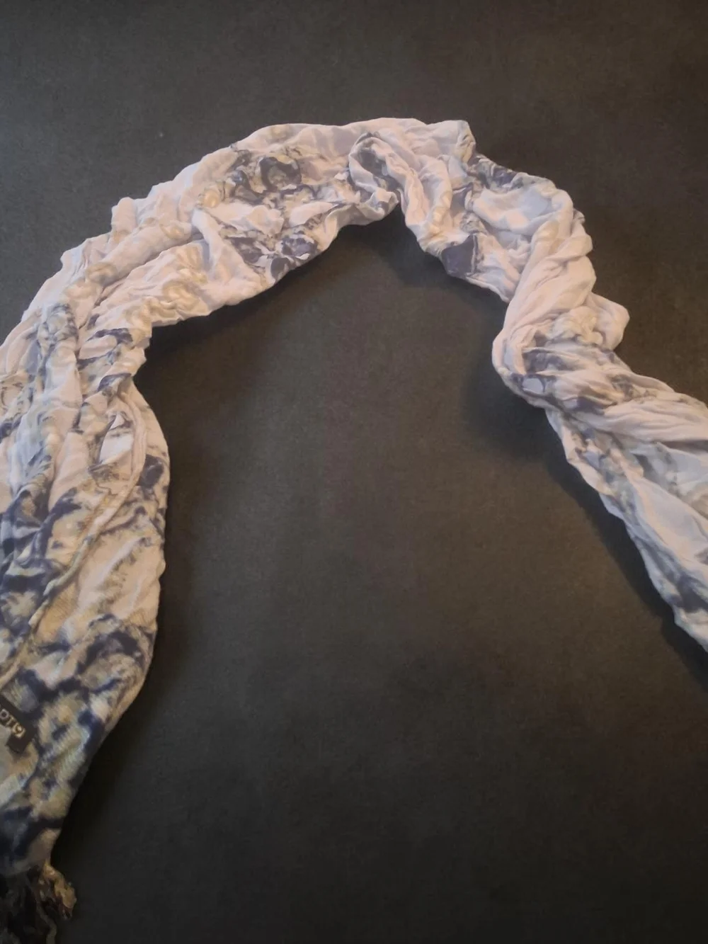 Apt. 9 White and BlueTie-Dye Fringe Scarf